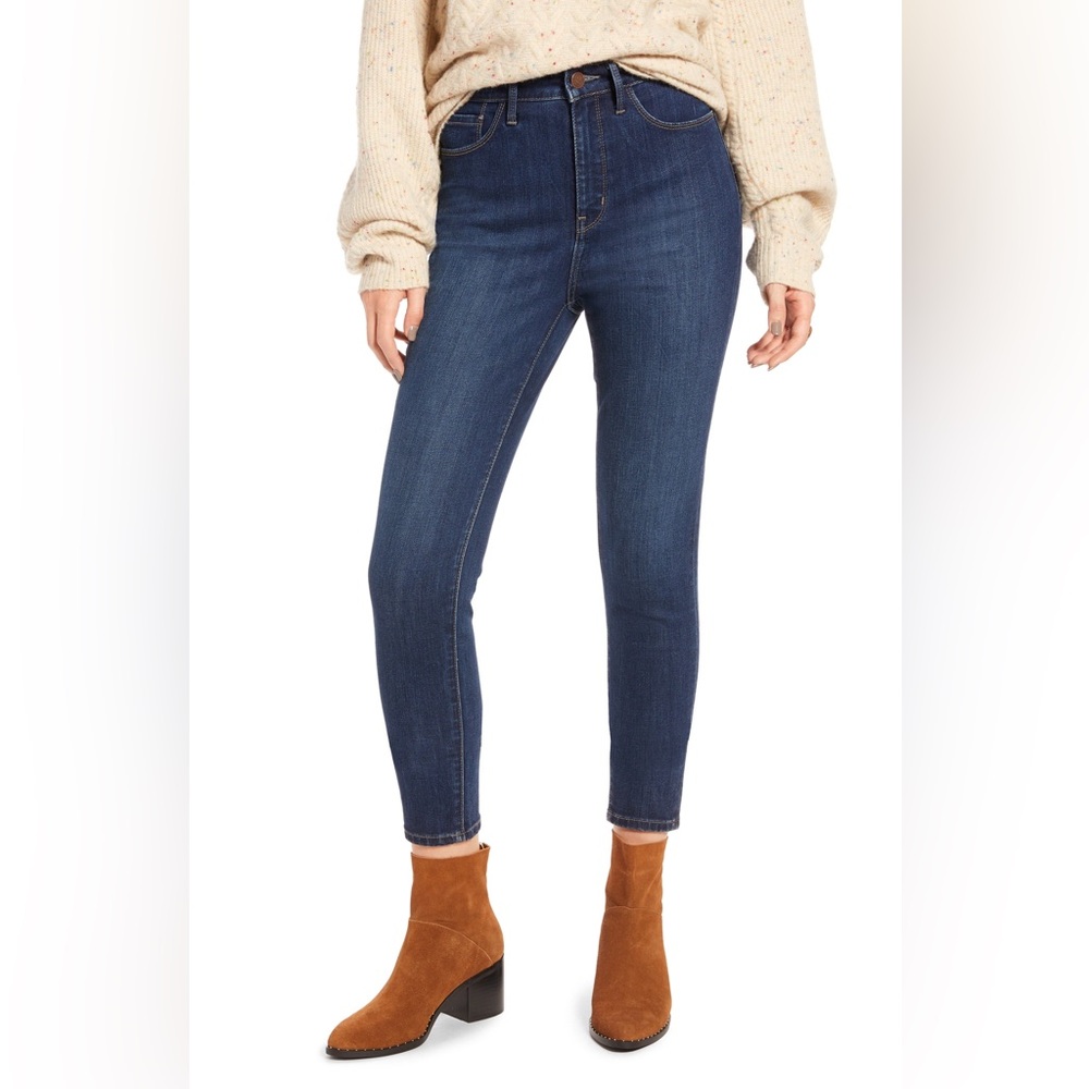 TREASURE & BOND Charity Rise Waist Ankle Skinny Jeans Dark Rinse 26 2